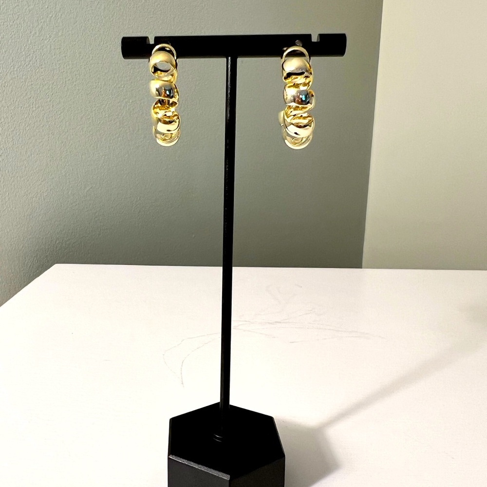 Elegant Gold Plated Curly Twist Hoop Earrings
